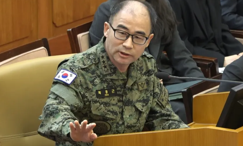 곽종근 사렴관이 헌법재판소에서 진술하는 모습. <사진=헌법재판소 제공>